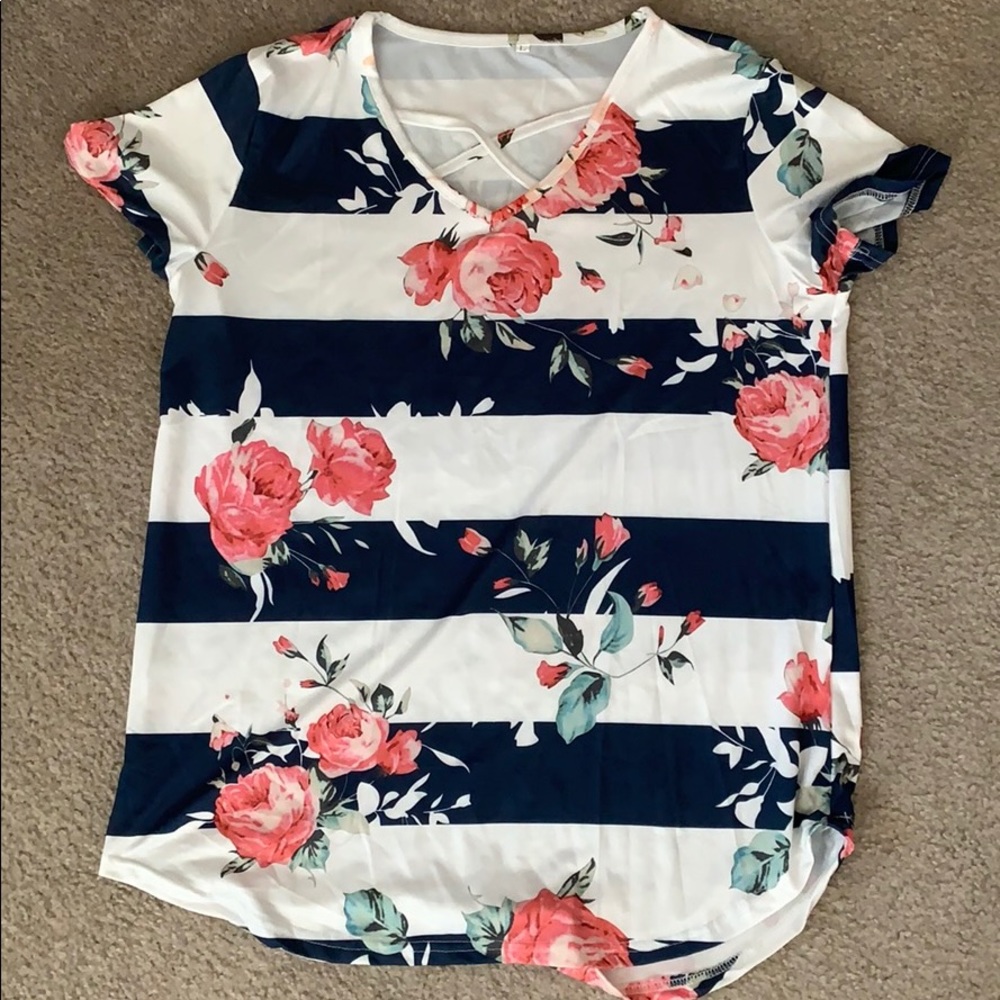 Soft floral strappy shirt
